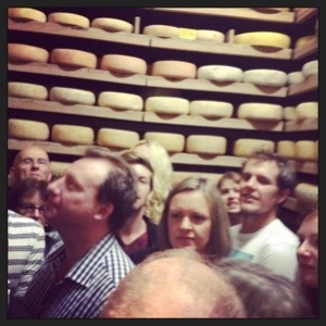 Like clowns in a clown car, we piled in to learn about the cheese we were dying to taste.